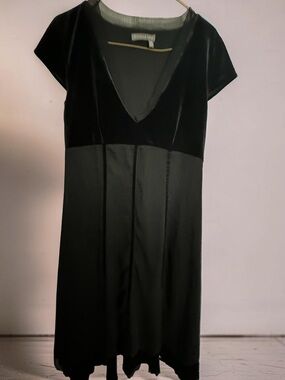 Black Velvet Empire-Waist Dress